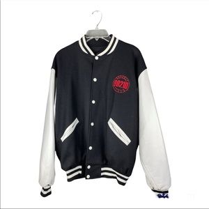 Vintage 1992 Leather Arms Beverly Hills 90210 Bomber Jacket Mens Sz Small USA